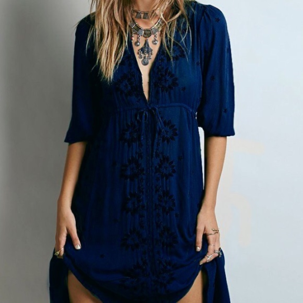 Free people Navy Fable Dress